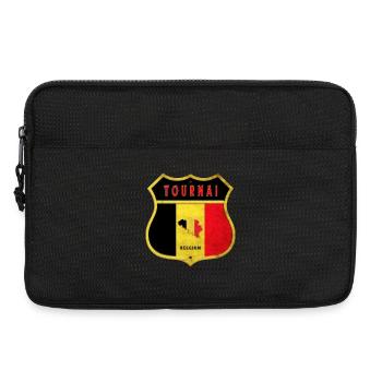 Tournai Belgique Armoiries Drapeaux Design - Sacoche pour ordinateur portable 13 pouces - noir - Devant