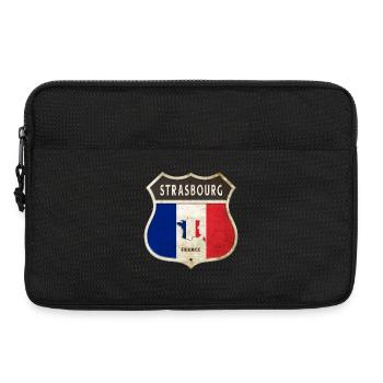 Strasbourg France Coat of Arms Flags Design - Laptop bag 13" - black - Front