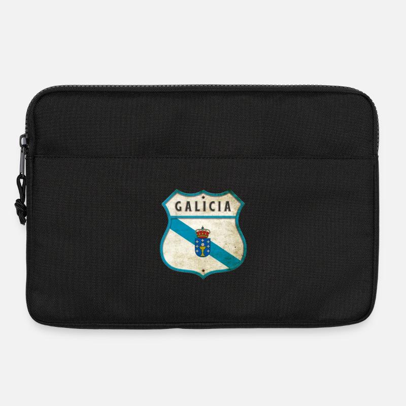 Galicien Wappen Flaggen Design - Laptoptasche 13" - Schwarz