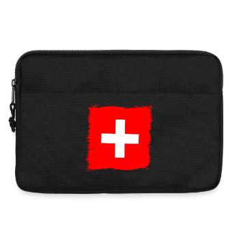 Cadeau du drapeau suisse suisse - Sacoche pour ordinateur portable 13 pouces - noir - Devant