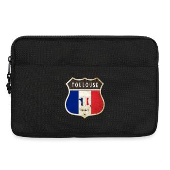 Toulouse France Armoiries Drapeaux Design - Sacoche pour ordinateur portable 13 pouces - noir - Devant