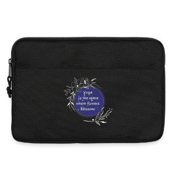 Yoga Raum Blumen Blühen Zitat - Laptoptasche 13" - Schwarz - Vorne