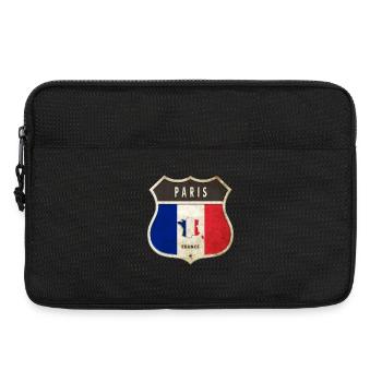 Paris France Armoiries Drapeaux Design - Sacoche pour ordinateur portable 13 pouces - noir - Devant