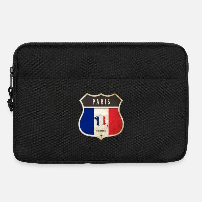 Paris Frankreich Wappen Flaggen Design - Laptoptasche 13" - Schwarz