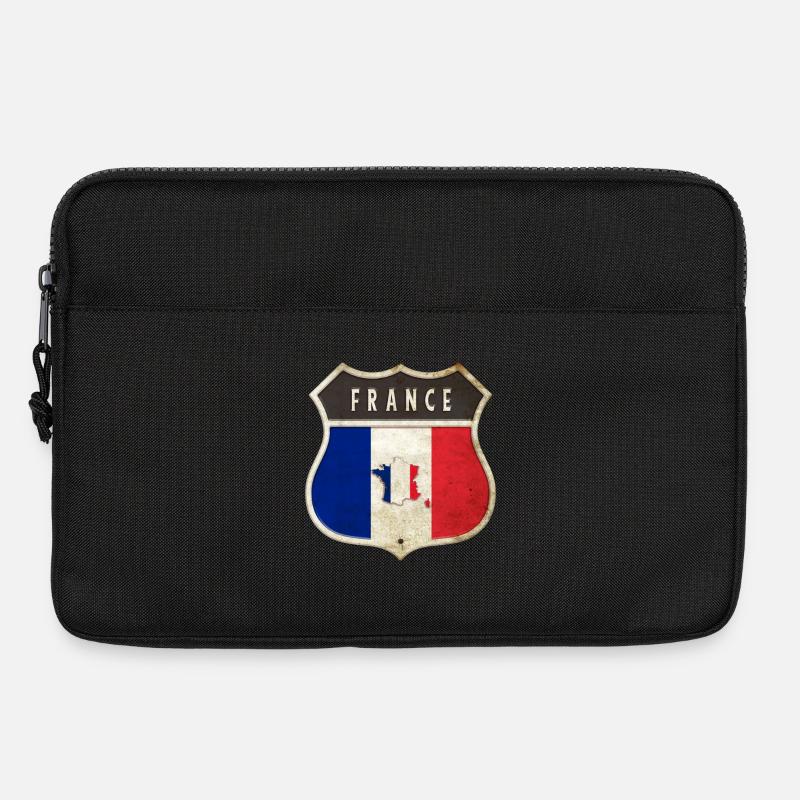 Frankreich Wappen Flaggen Design - Laptoptasche 13" - Schwarz