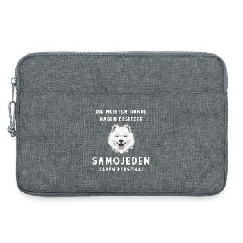 Lustiges Samojede Design - Laptoptasche 13" - Grau meliert - Vorne