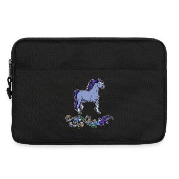 Cool Pferde Islandpferde Pferdeliebe Haflinger - Laptoptasche 13" - Schwarz - Vorne