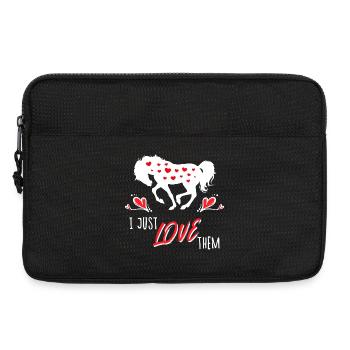 Pferde Statement Herz Islandpferde Pferdeliebe - Laptoptasche 13" - Schwarz - Vorne