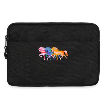 Chevaux islandais Chevaux de galop Cheval Amour Islandens - Sacoche pour ordinateur portable 13 pouces - noir - Devant