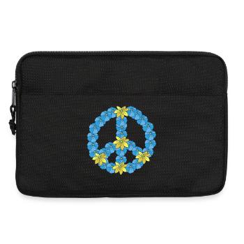 Signes de Paix Paix Design fleur hippie - Sacoche pour ordinateur portable 13 pouces - noir - Devant