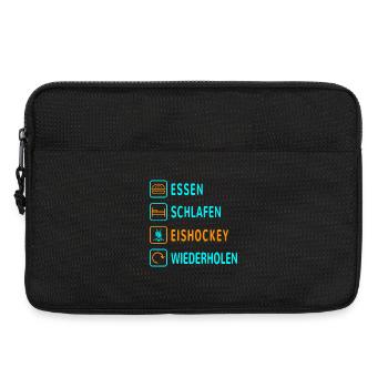 Essen. Schlafen. Eishockey. Wiederholen Design - Laptoptasche 13" - Schwarz - Vorne