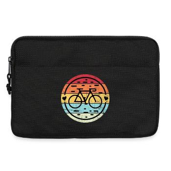 Retro Rainbow Bicycle Emblem - Laptop bag 13" - black - Front