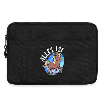 Pony Islandpferde Pferdenarr Statement Islandponys - Laptoptasche 13" - Schwarz - Vorne