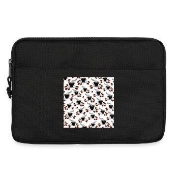 kaffeetassen Kaffeebohnen Küchenmuster - Laptoptasche 13" - Schwarz - Vorne