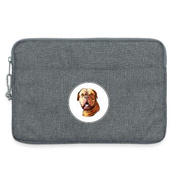 Dogue De Bordeaux Aquarelle pour chien Illustration - Sacoche pour ordinateur portable 13 pouces - gris chiné - Devant