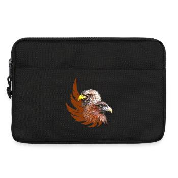 adlerdesign frau, zwei adlerköpfe, adlerflügel - Laptoptasche 13" - Schwarz - Vorne