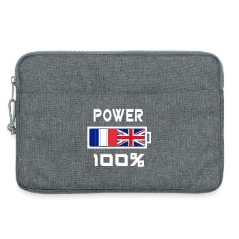 Le Royaume-Uni et la France alimentent 100% - Sacoche pour ordinateur portable 13 pouces - gris chiné - Devant