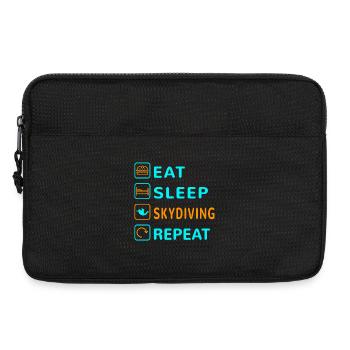 Essen. Schlafen. Skydiving. Wiederholen Design - Laptoptasche 13" - Schwarz - Vorne