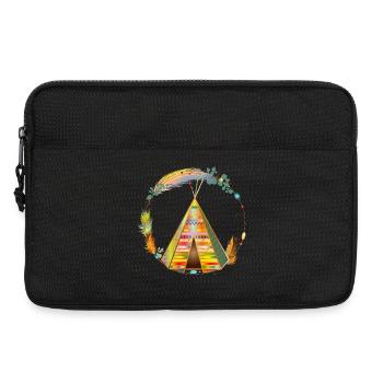 traumhaft schönes kunterbuntes Tipi Zelt im Rahmen - Laptoptasche 13" - Schwarz - Vorne