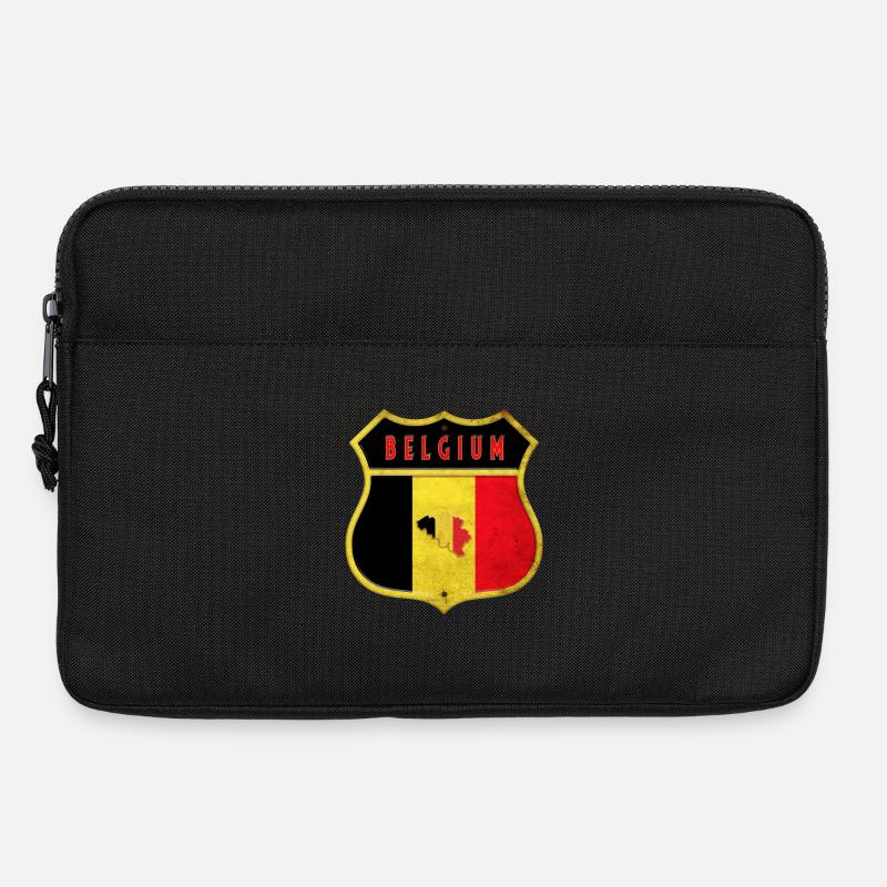 Belgien Wappen Flaggen Design - Laptoptasche 13" - Schwarz