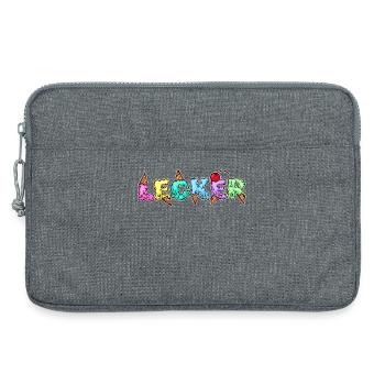 Lecker Nachspeise Eis Süßigkeiten Naschkatzen - Laptoptasche 13" - Grau meliert - Vorne