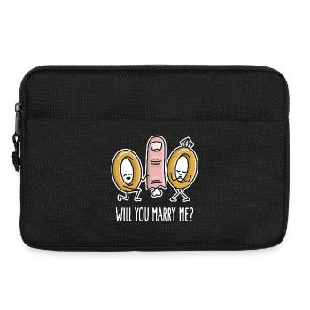 Voulez-vous m’épouser bagues de mariage de fiançailles doigt - Sacoche pour ordinateur portable 13 pouces - noir - Devant