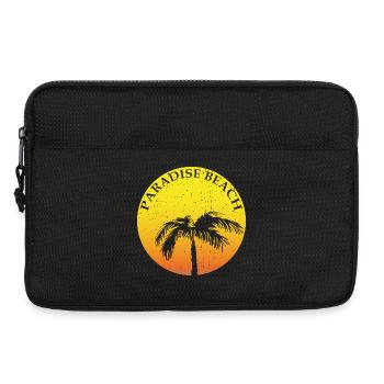 Paradise Beach CLAIM round with palm tree - Laptop bag 13" - black - Front