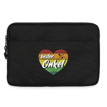 bester Onkel Geschenk Herz retro vintage - Laptoptasche 13" - Schwarz - Vorne