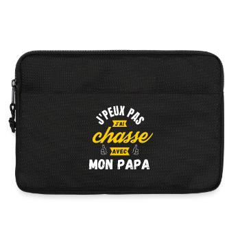 j peux pas j ai chasse avec mon papa - Sacoche pour ordinateur portable 13 pouces - noir - Devant