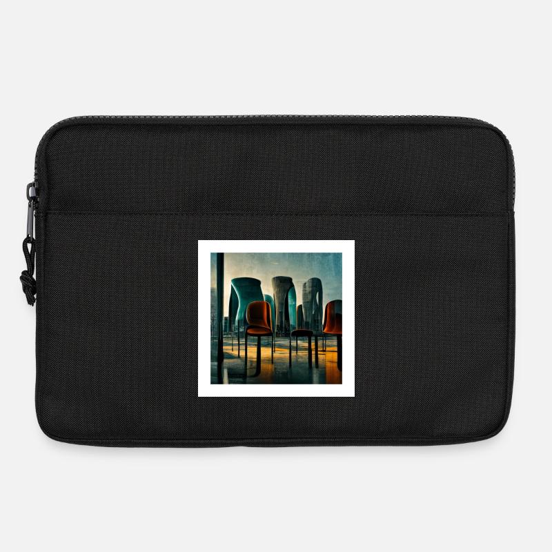 futuristische Stadtszene - Poster - Laptoptasche 13" - Schwarz
