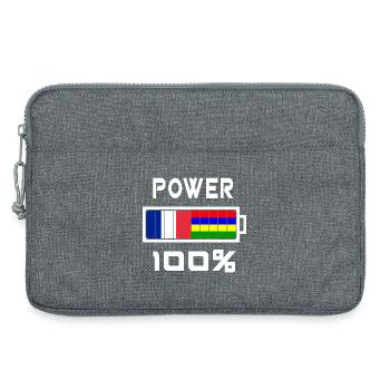Mauritius und Frankreich ernähren sich zu 100% - Laptoptasche 13" - Grau meliert - Vorne