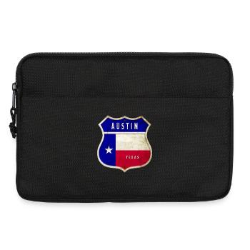 Drapeaux à écusson Austin Texas - Sacoche pour ordinateur portable 13 pouces - noir - Devant