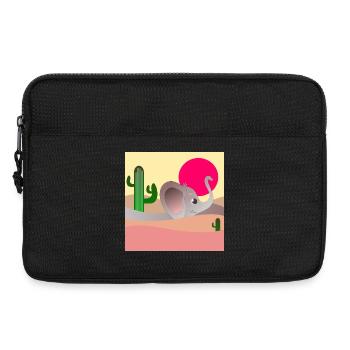 ELEPHANT DESERT LANDSCAPE - CACTI - Laptop bag 13" - black - Front