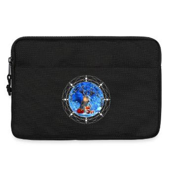 The little reindeer and the cute fox wish you a fel - Laptop bag 13" - black - Front