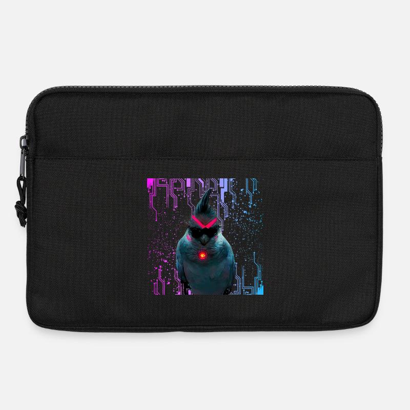 Cyber Nymphensittich Neon Bloom - Laptoptasche 13" - Schwarz
