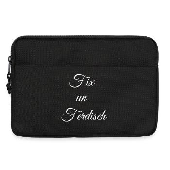 geburtstagsgeschenk Pfälzer, fix un ferddisch - Laptoptasche 13" - Schwarz - Vorne