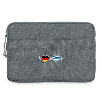 Allemand Grec Allemand Grec Deux Cœurs ECG - Sacoche pour ordinateur portable 13 pouces - gris chiné - Devant