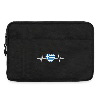 Greece Heartbeat ECG Greek Flag - Laptop bag 13" - black - Front