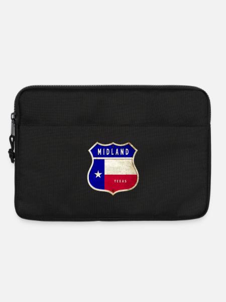 Midland Texas Wappen Flaggen Design - Laptoptasche 13" - Schwarz