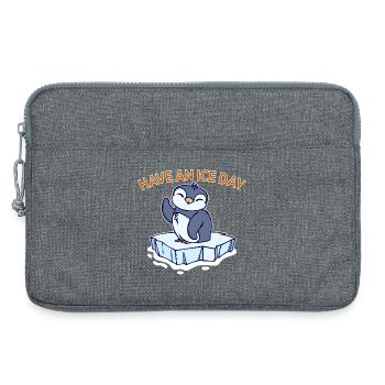 Antarctique Ice Cold Penguin Déclaration Oiseau de mer - Sacoche pour ordinateur portable 13 pouces - gris chiné - Devant