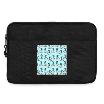 sommerkleidung tiermuster, Seepferdchenmuster - Laptoptasche 13" - Schwarz - Vorne
