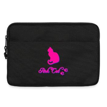 Pink cat, Tier tatzen, silhouetten - Laptoptasche 13" - Schwarz - Vorne