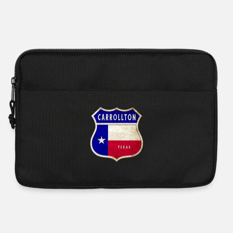 Carrollton Texas Wappen Flaggen Design - Laptoptasche 13" - Schwarz