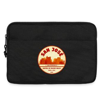 San Jose Retro City Badge California - Laptop bag 13" - black - Front