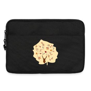 Hirsch im Herbst Geschenk Idee Geweih mit Blättern - Laptoptasche 13" - Schwarz - Vorne
