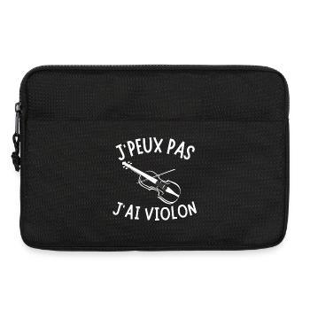 violon, violoncelle, jouer du violon - Sacoche pour ordinateur portable 13 pouces - noir - Devant