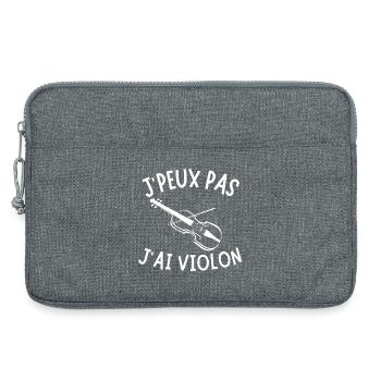 violon, violoncelle, jouer du violon - Sacoche pour ordinateur portable 13 pouces - gris chiné - Devant