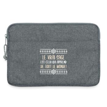 Le vrai sage - Sacoche pour ordinateur portable 13 pouces - gris chiné - Devant