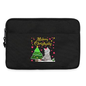 Kultiger Wolf, Weihnachten unterm Tannenbaum - Laptoptasche 13" - Schwarz - Vorne