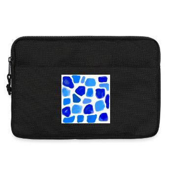 BlueWatercolor –Blue Sea - mosaic stones - Laptop bag 13" - black - Front